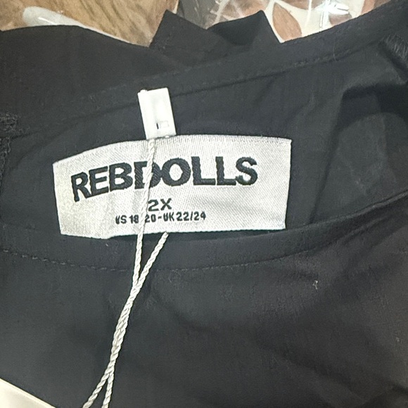 Rebdolls Black Ruched Blouse plus size 2x - Picture 8 of 8